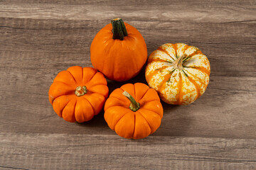 smmall pumpkins on the table