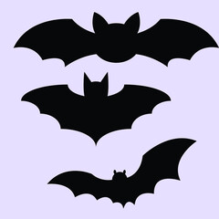bat and bats set of halloween icons