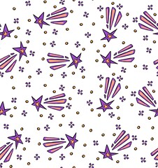 Obraz premium Colorful stars seamless pattern illustration