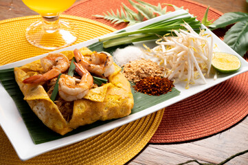 Food series: Pad Thai wrapped in omelette, Thai food