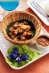 Food series: Deep fried pork belly, Thai food
