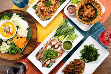 Food series: Various dishes of Thai food