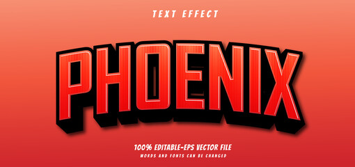 phoenix text effect editable vector file text design vector