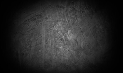 Old wall texture cement dark black gray panorama background abstract grey color design are light with white gradient background.