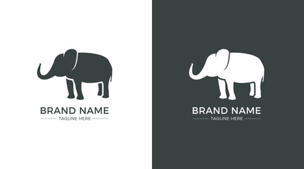 Elephant personable logo on white and gray background