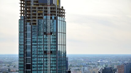 Cityscape of city from the viewing terrace located on the 30th floor.  