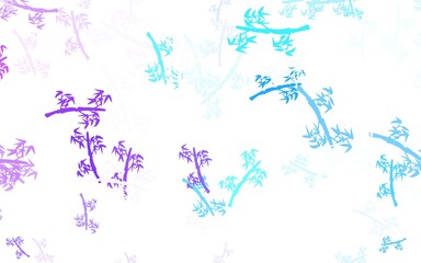 Light Pink, Blue vector abstract backdrop with branches.
