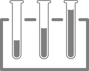 Test tubes icon on the stand. Vector image.