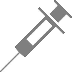 Medical syringe with a vaccine. Vector image.