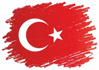 Flag of Turkey, Turkish flag, Bright, colorful vector illustration