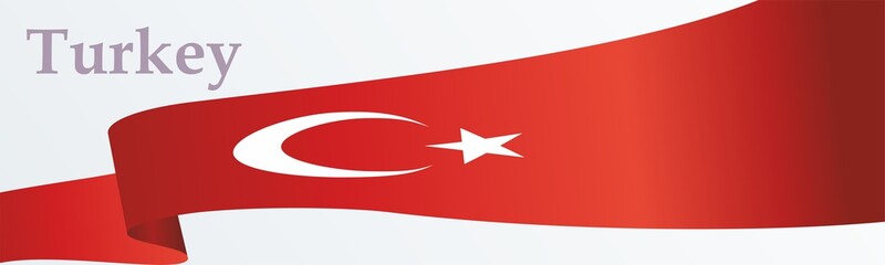 Flag of Turkey, Turkish flag, Bright, colorful vector illustration