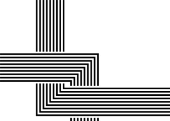 Modern pattern of black straight parallel lines on a white background. Striped vector background