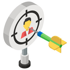 
Target audience icon in isometric style, marketing planning,
