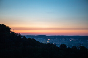 view of sunset over the city