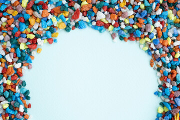 mock up background. empty space for your text. Colored stones. background small stones