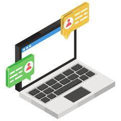 
Online meeting concept icon in isometric vector style 
