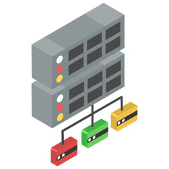 
Network server concept icon, isometric vector style 
