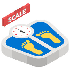 
Isometric vector design of weight scale icon 
