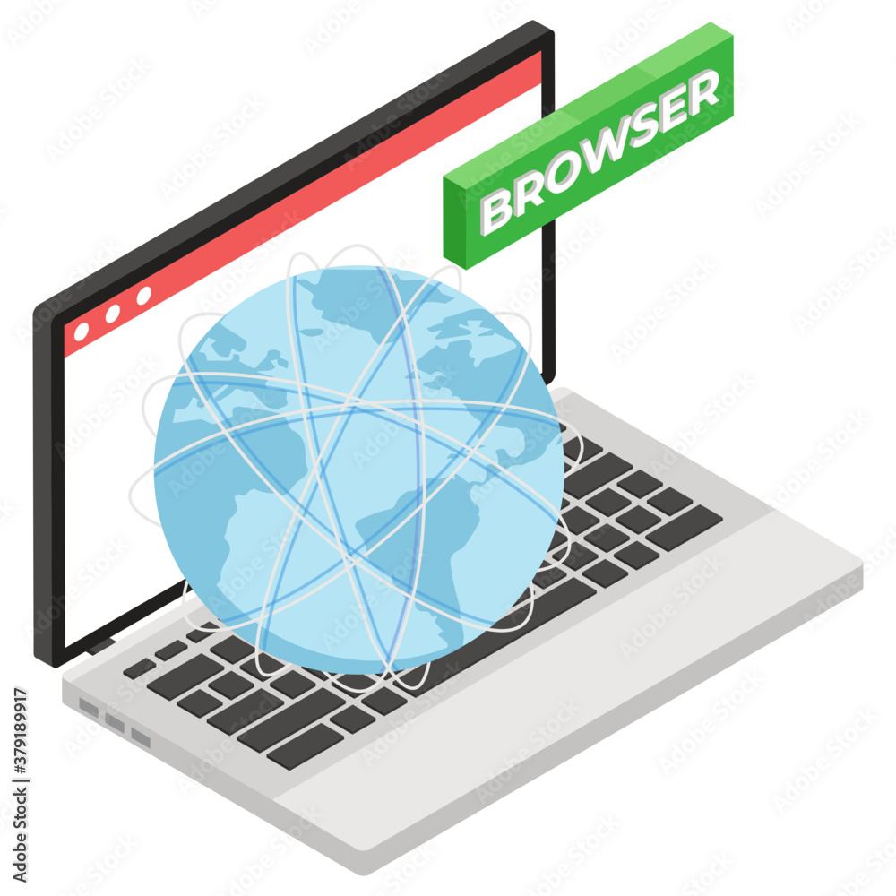 Canvas Prints browser inside a laptop, isometric style vector of web browser