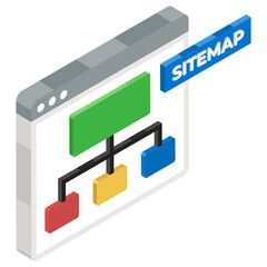 
An icon of website sitemap, flowchart inside website 
