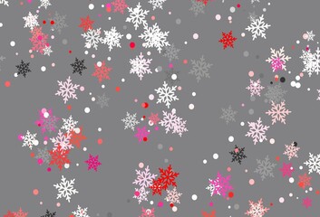 Light Pink vector pattern with christmas snowflakes.