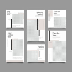 Trendy editable template for social network stories and posts, vector illustration. Design backgrounds for social media.