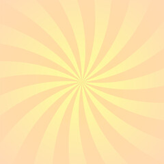 Orange yellow ray background. Vintage abstract texture. Retro starburst, sun beam. Halftone color. Light burst. Bright shine sunburst. Empty scrapbook surface. Clean nature energy. Vector illustration