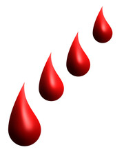Fototapeta premium an illustration of red liquid drops in 3D model 