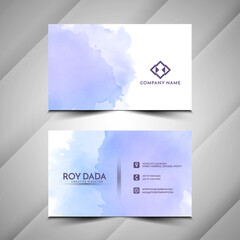 Violet watercolor business card design
