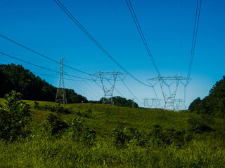 power lines in the mountains