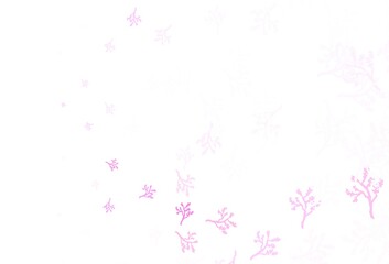 Light Purple, Pink vector doodle pattern with sakura.