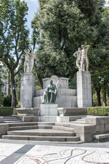 Statue of Jos&eacute; Tartiere (in Spanish Monumento a Jos&eacute; Tartiere) at the park called Parque Campo de San Francisco Oviedo Northern Spain Asturias