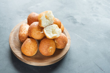 Traditional Colombian buñuelo - Deep Fried Cheese Bread