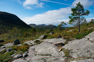 Reinaknuten Hiking Trail In Stavanger Norway On A Bright Day