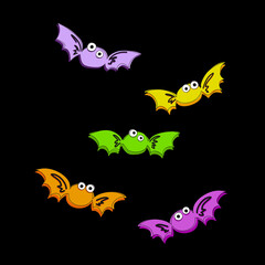 Halloween set of bar candy bats in vector pattern. A festive trick or a meal. For fabrics, textiles, invitations, backgrounds, stationery, decor and packaging. For children and toddlers.