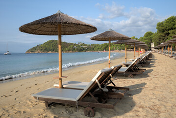 Koukounaries beach , at Skiathos island , in Greece