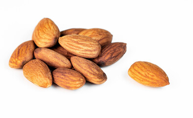 almond nuts isolated on white background