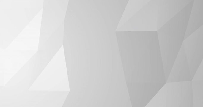 Light grey white seamless looped gradient abstract background. Blank minimal polygonal backdrop. Business video presentation, birthday party backdrop. Endless pure tech transition. Space for logo text