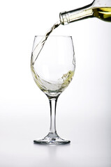 Wine pouring into glass