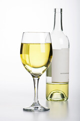 White wine and bottle