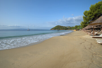 Koukounaries beach , at Skiathos island , in Greece