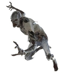 Zombie monster isolated on white 3d illustration © elenaed