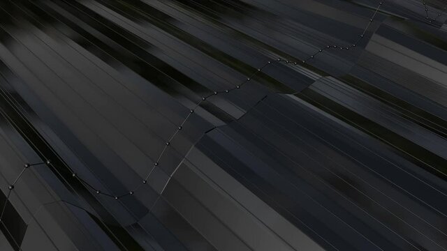 animated low poly background. black looped background. 3d render