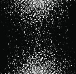 Rough, irregular texture composed of monochrome geometric elements. Overlay distressed grunge background. Abstract vector illustration. Isolated on white background. EPS10