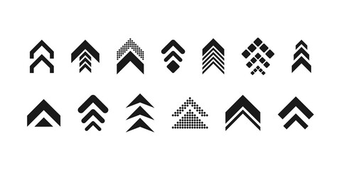 Arrows big black set icons. Arrow icon. Arrows for web design, mobile apps, interface and more. Vector stock illustration.