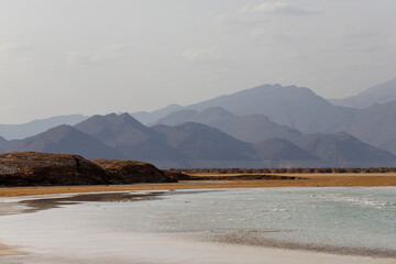 Fototapeta na wymiar salt lake in southern Africa with salt potential