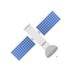 The satellite. Artificial satellites orbiting the planet Earth, GPS. Vector stock illustration.