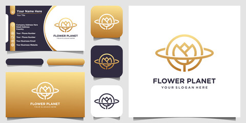 creative planet rose logo concept and business card design © gemilang