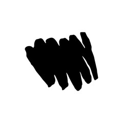 Abstract wave hand-painted. In black, hand-drawn with a brush. Line with a brush or pen. Vector illustration