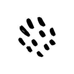 Abstract hand-painted blots. In black, hand-drawn with a brush. Line with a brush or pen. Watercolor dots in black, abstract background. Vector illustration